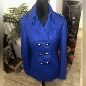 Esprit Women's Double-Breasted Blue Peacoat